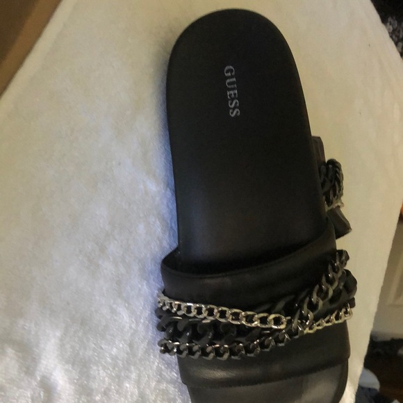 Guess Black Chain Embellished Sandals - Picture 4 of 5